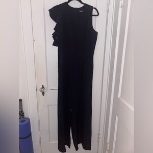 Julia Jordan Navy Ruffled Jumpsuit